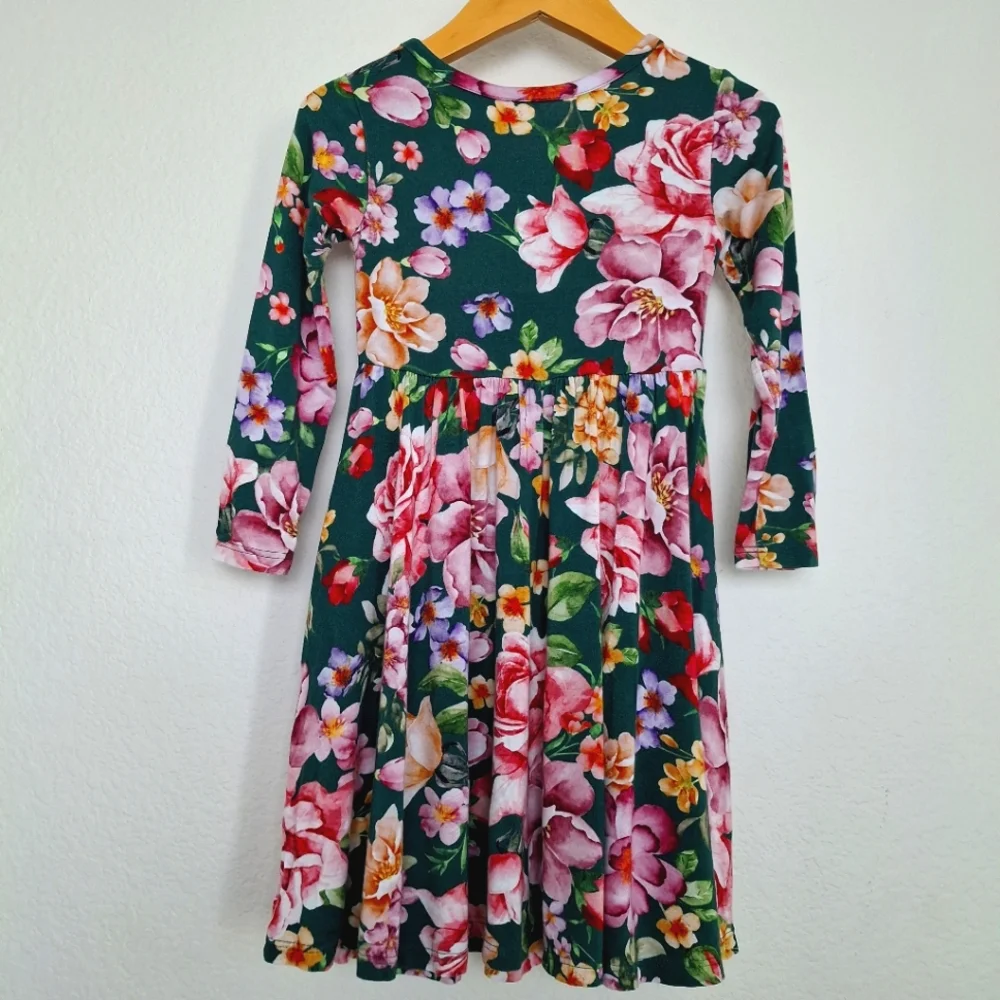 Posh Peanut Arsine Longsleeve Floral Twirl Dress 2T